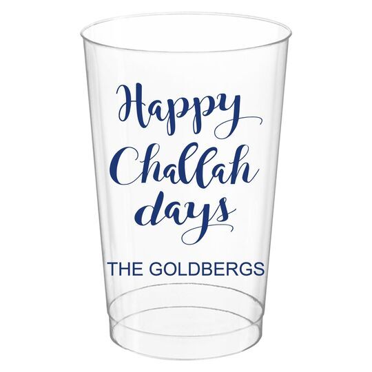 Happy Challah Days Clear Plastic Cups
